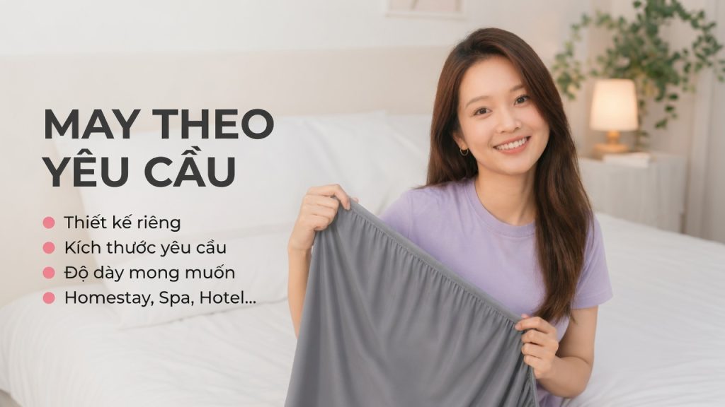 Đặt may ga giường theo yêu cầu, ga giường thiết kế